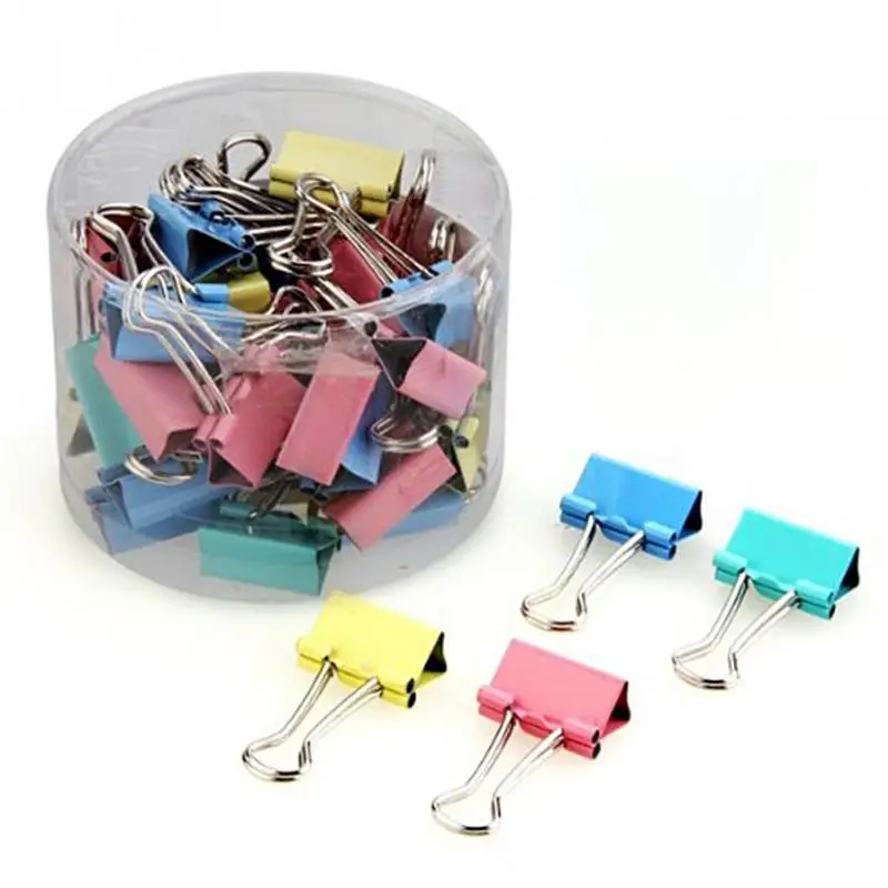 

hot sale 10 PCS/set 15mm Colorful Metal Binder Clips Paper Office Supplies Color Random