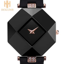 Fashion sexy women dress sapphire ceramic watches large dial Square black white Waterproof Shockproof relogio feminino Free 2016