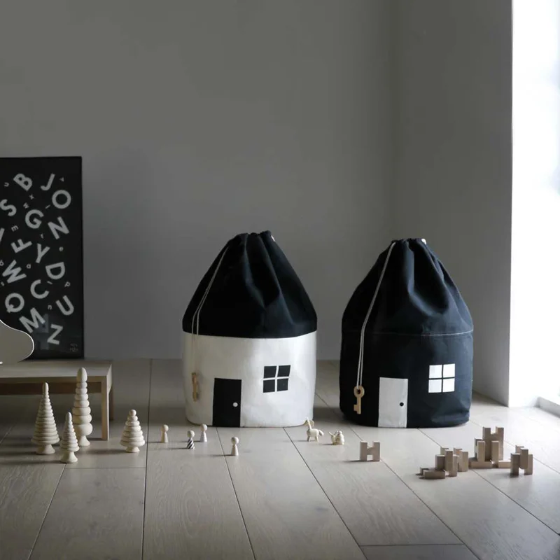 

creative functional bag baby storage bag house printed fashion children room decoration toy Plush Backpacks g43