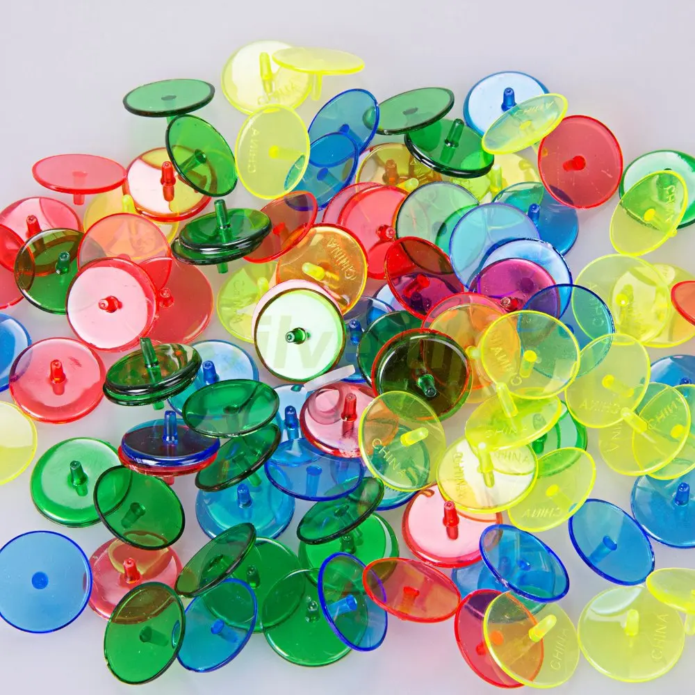 Free Shipping 100pcs Flat Transparent Plastic Golf Ball Markers