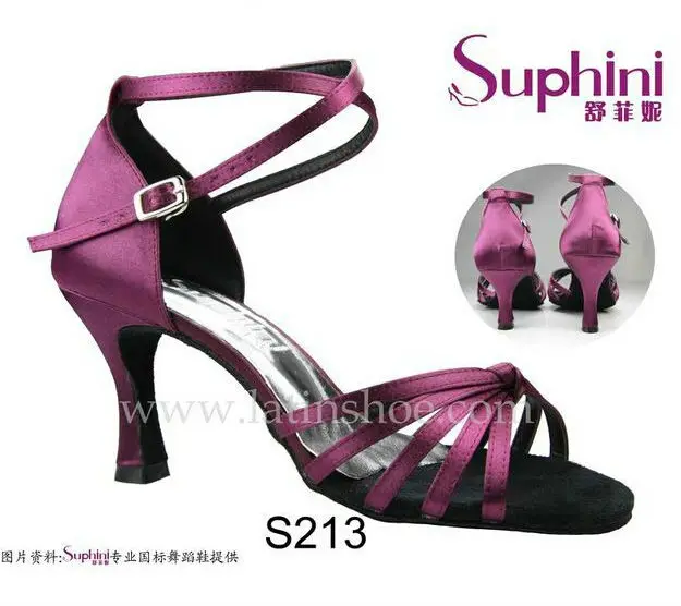 Free Shipping 2015 Suphini Purple Latin font b Shoes b font Satin font b Salsa b