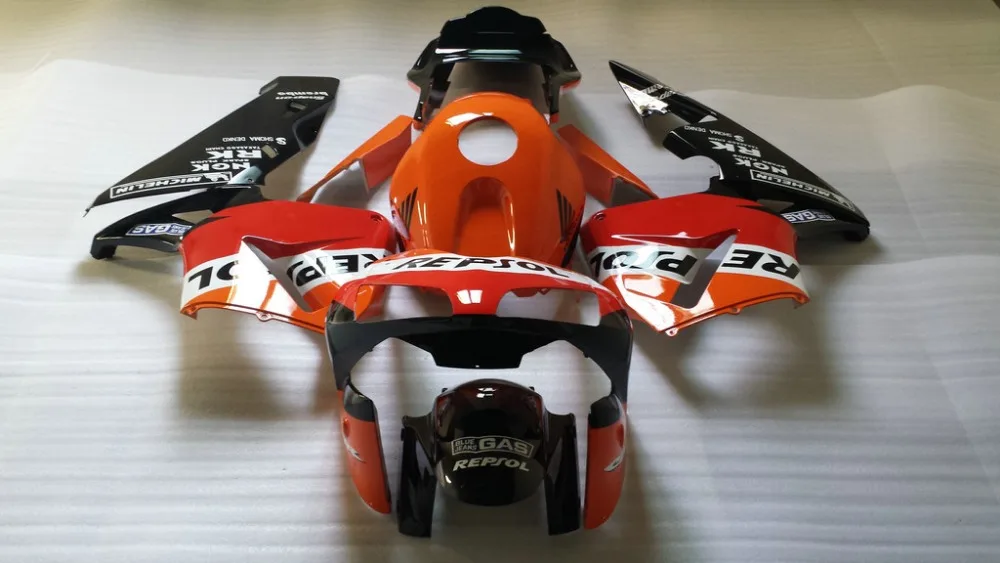

Motorcycle Fairing kit for HONDA CBR600RR 03 04 CBR600 CBR600RR F5 2003 2004 cbr600rr REPSOL red orange Fairings set+7gifts AX15