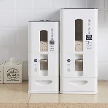 Кухонный пластиковый Уплотнённый прозрачный влагостойкий и устойчивый к насекомым толстый емкость для риса большой ключ измерительный ящик тип хранения