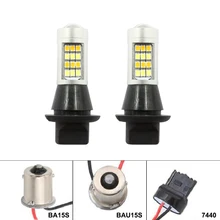 Автомобиль S25 BA15S BAU15S 1156 2835 42SMD двойной пятно света T20 7440 горки DRL сигнальные лампы 12 V CANBUS светодиодная лампочка