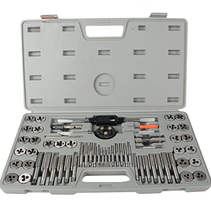 

M3-M12 Tap Die Set 60pcs British/Metric Hand Thread Plug Taps Handle Alloy Tool Steel Threading Tool With Case S-60