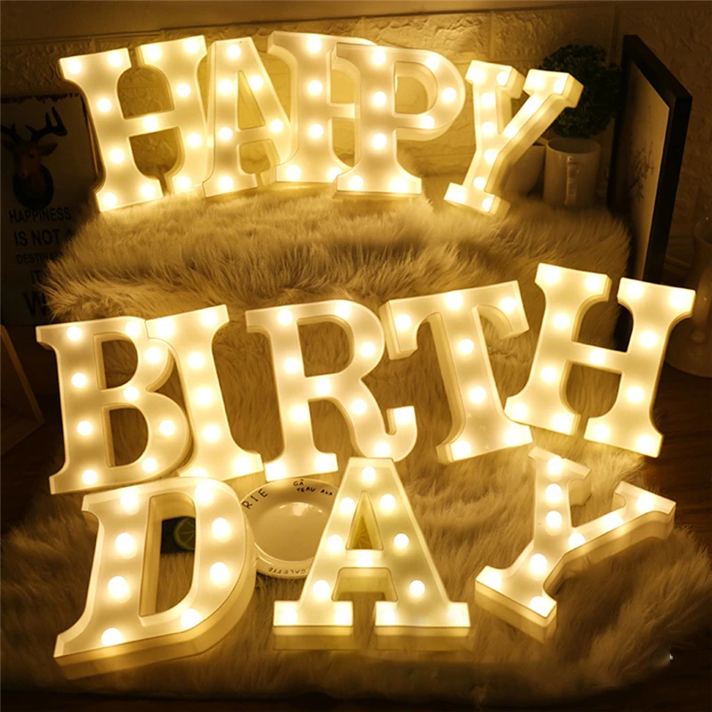 

Luminous English Words LED Light Creative Alphabet Number Led Battery Night Lamp Romantic Wedding Party Decor Home Ornaments