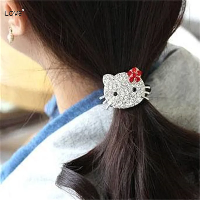 Hello Kitty set hair bands Girl hair clip  hair accessories brooch ring earring