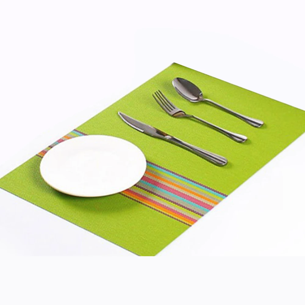 

4Pcs High-Quality Kitchen Insulation Mat PVC Placemats Insulation Mat Color Striped Models Kitchen Hot Pads Insulation Mat