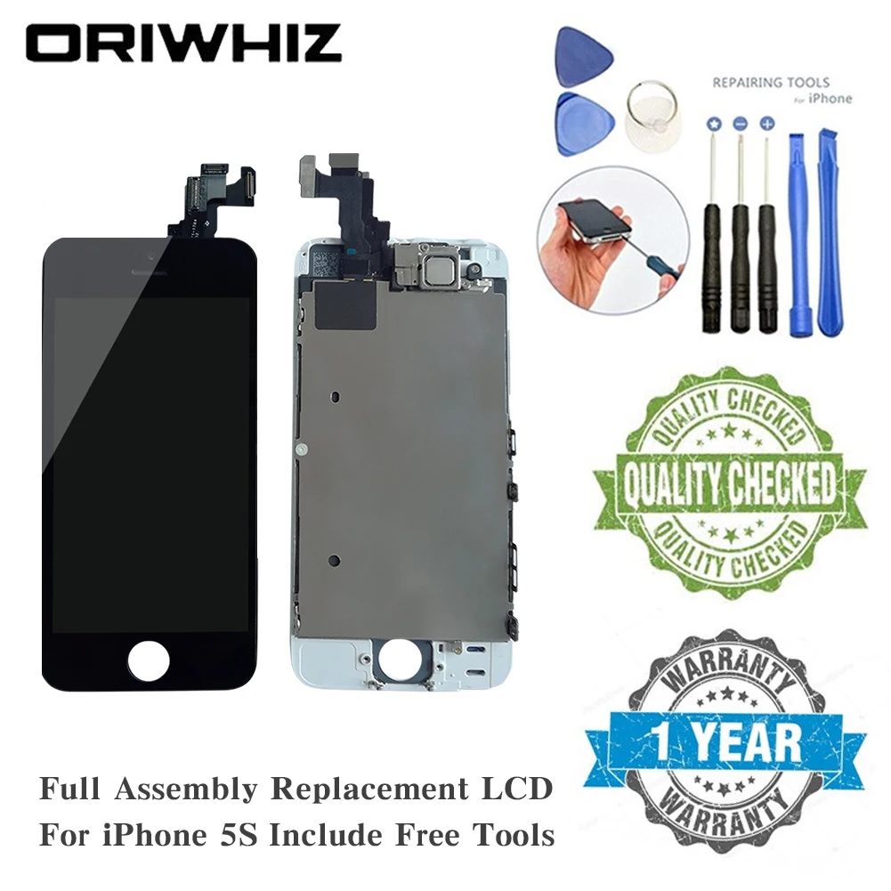 

ORIWHIZ For iPhone 5s Screen Replacement LCD Display Touch Screen With Digitizer Frame Assembly Proximity Sensor Earpiece