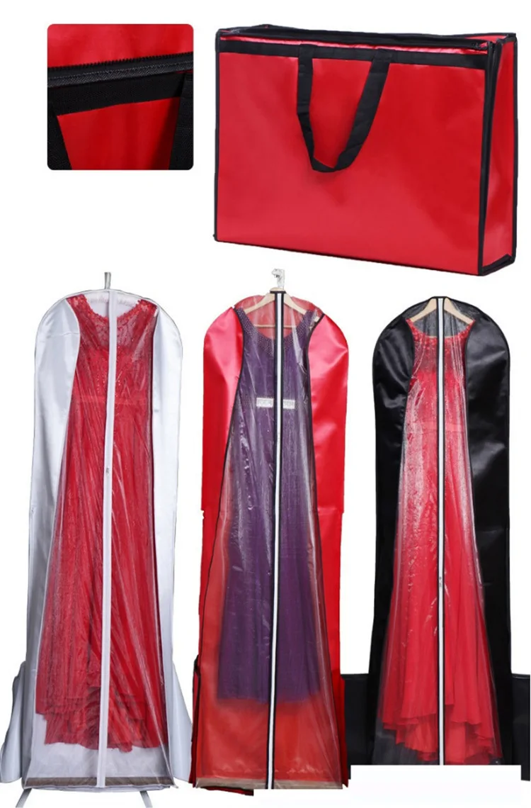 Два размера s длина 180 см 200 см водонепроницаемый плюс широкий размер Два использования для свадебного платья пылезащитный чехол сумка с принтом логотипа M0819