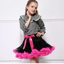 Юбка-пачка для девочек; 2 цвета; пышная шифоновая юбка-американка в стиле пэчворк; праздничные Юбки принцессы; Детские балетные юбки для девочек