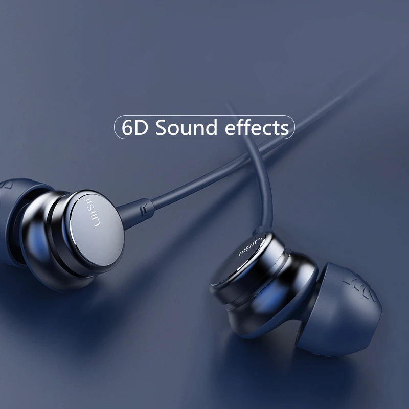 

UiiSii HM9 Hot Selling Wired Noise Cancelling Dynamic Heavy Bass Music Metal In-ear with Mic Earphone for iphone Xiaomi Samsung