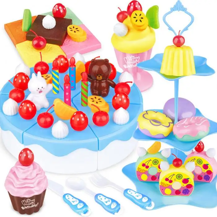 Новинка, детский набор игрушек с изображением клубничного пирога, чайного времени, ABS, игровой домик, рождественские подарки