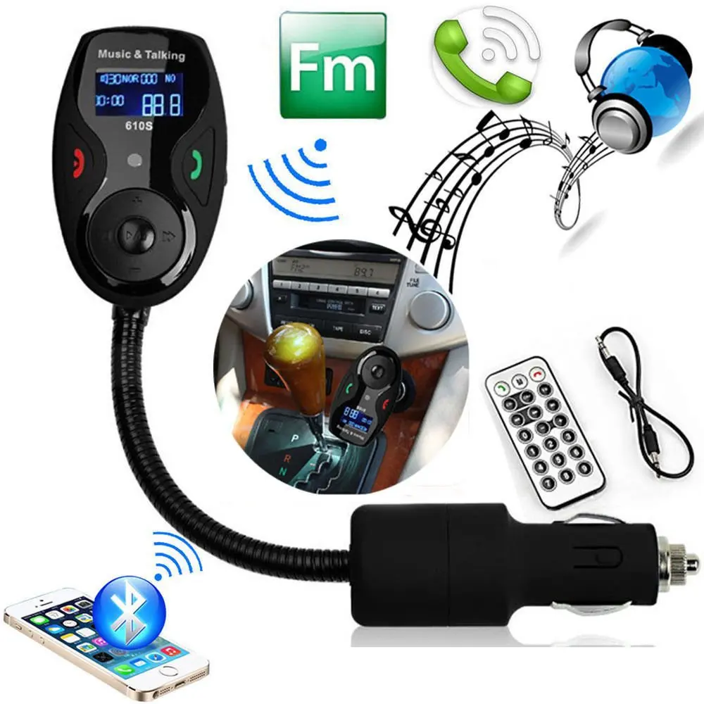 Remote Controller Wireless Hands free Car Kit FM Transmitter Data Cable 