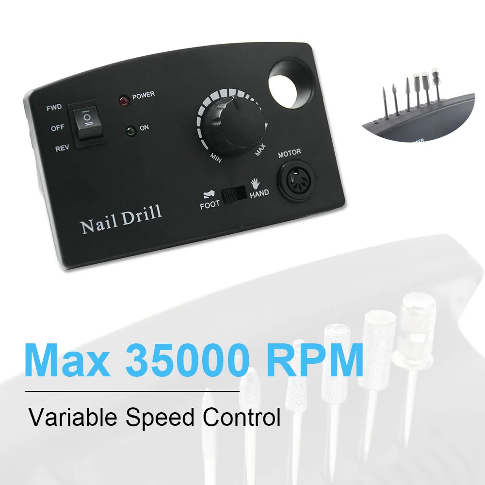 Comprar 35000 RPM máquina eléctrica de perforación de uñas equipo de arte de uñas Kit de manicura broca de clavo de cerámica banda de lijado ACCESORIOS Herramienta de uñas