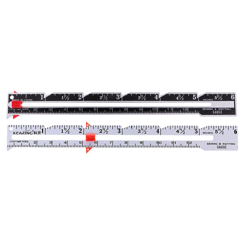 2Pcs Metal Sewing And Knitting Gauge Garment Pattern Dress Making Ruler
