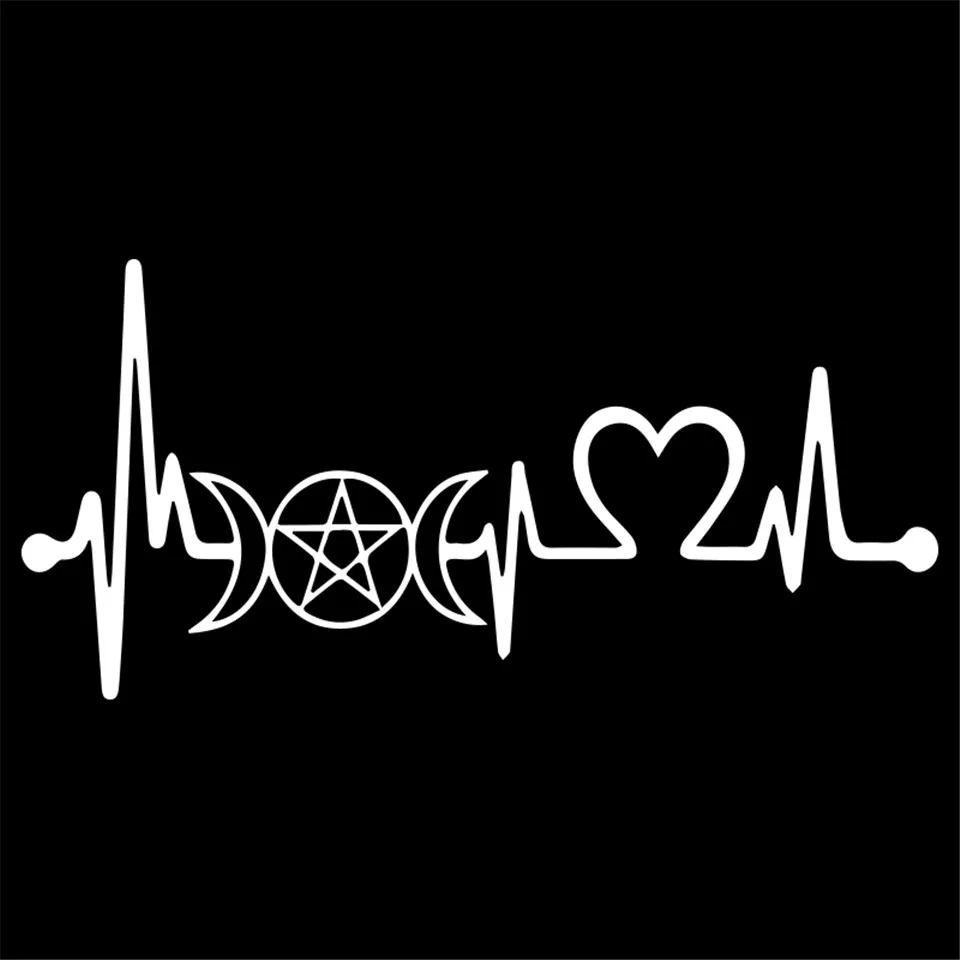 Cunymagos Greek Goddess Pagan Wiccan Heartbeat Lifeline Stickers Car Styling Reflective Decal Sticker Vinyl Car Accessories 20.3cm8 (5)