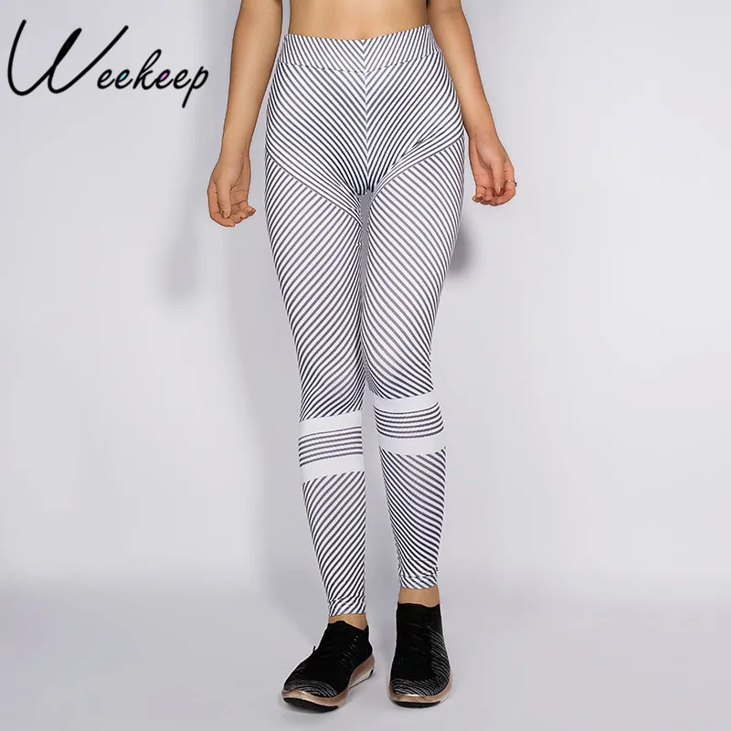 Weekeep 2017 Brand Fitness Leggings Women Patchwork White Black Leggins ...