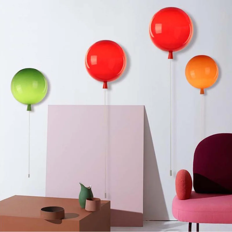 Tanie Nowoczesna moda akrylowa kolorowy balon kinkiet 20cm oświetlenie do sypialni
