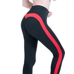 Модные стрейч леггинсы для женщин сорняки красные полосы печати фитнес пикантные Сельма Легинсы Высокая талия брюк для