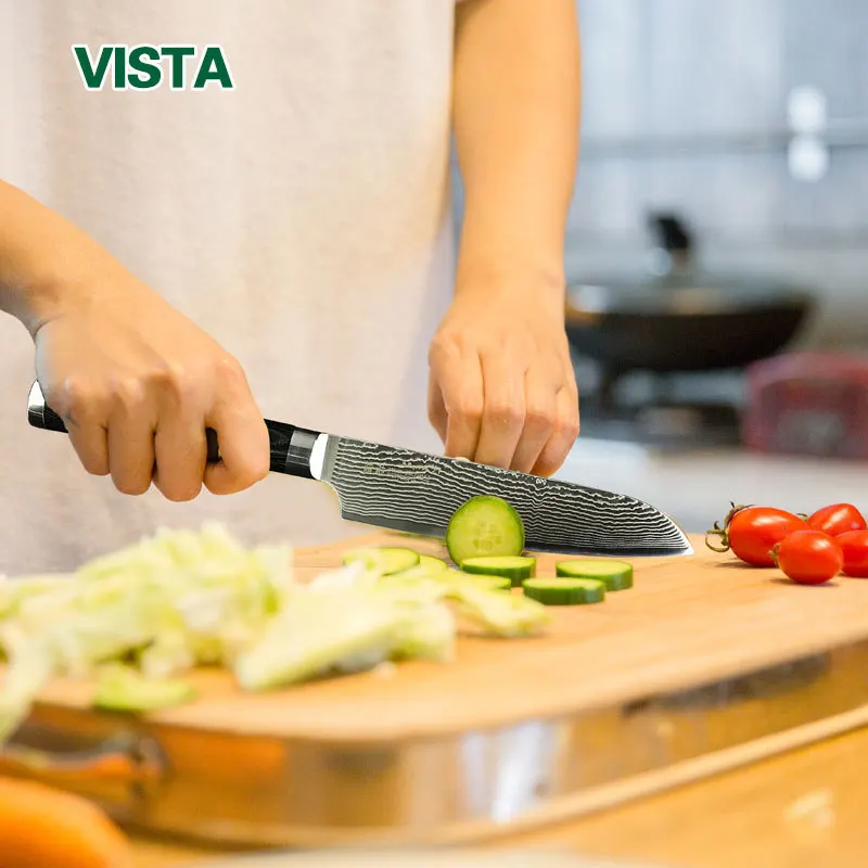 Кухонный нож Santoku суши шеф повар 5 дюймов дамасский 67 слоев VG10 японские ножи из