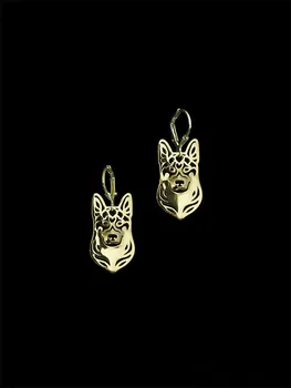 

Wholesale New Trendy Cute German Shepherd Drop Earrings Silver Color Plated Dog Earrings For Women Gift From India Aros
