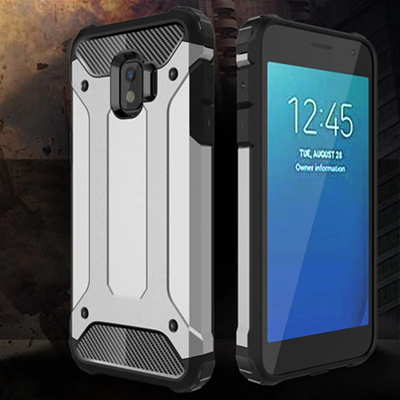 

Soft Silicon + PC Hard Armor Anti-knock Back Cover Fitted Case For Samsung Galaxy J2 Core