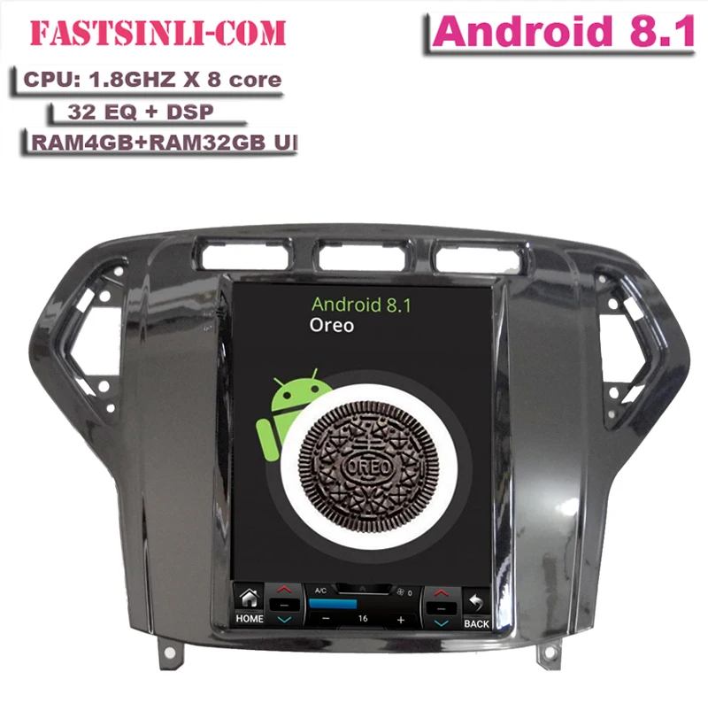 Discount 64GB Android8.1 Tesla style Car GPS Navigati for Ford Mondeo 2007-2010 yea Vertical  screen GPS multimedia radio navigaton 3