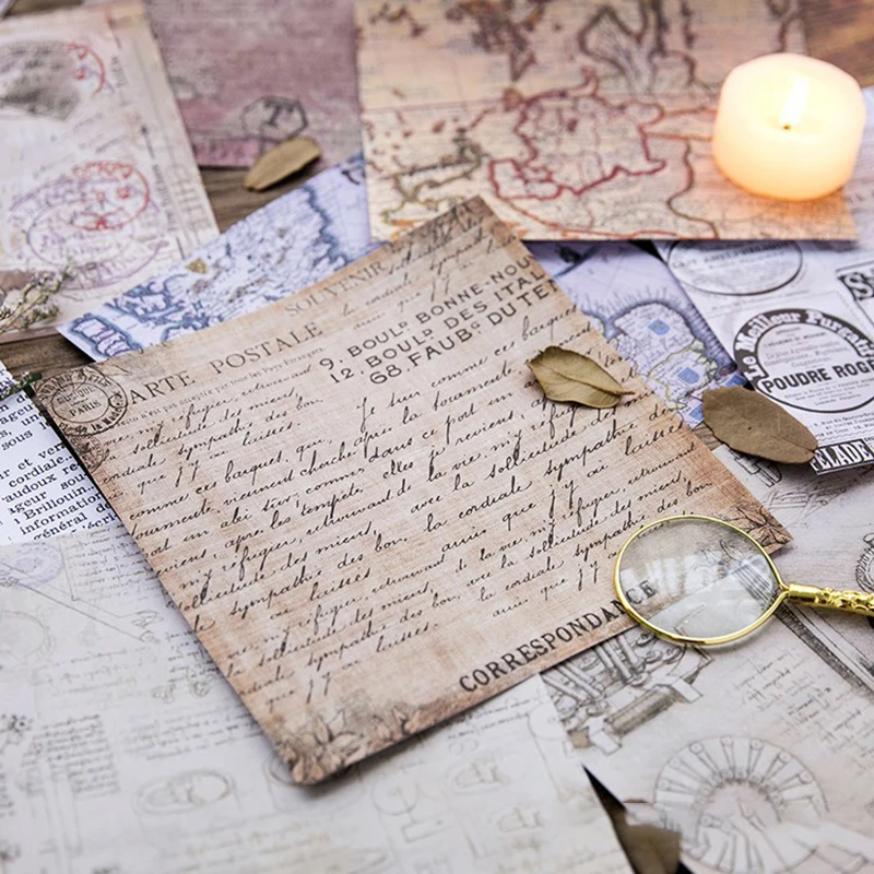 

8Pcs/pack Vintage Memories Map Background Sticker Scrapbooking Creative DIY Decorative Handmade Stickers Bullet Journal Supplies