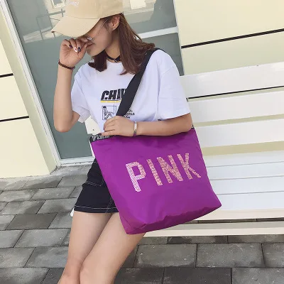 Новинка, розовая сумка для девушек, сумка для путешествий, женская пляжная сумка на плечо, Большая вместительная сумка для путешествий, деловая сумка - Цвет: 5