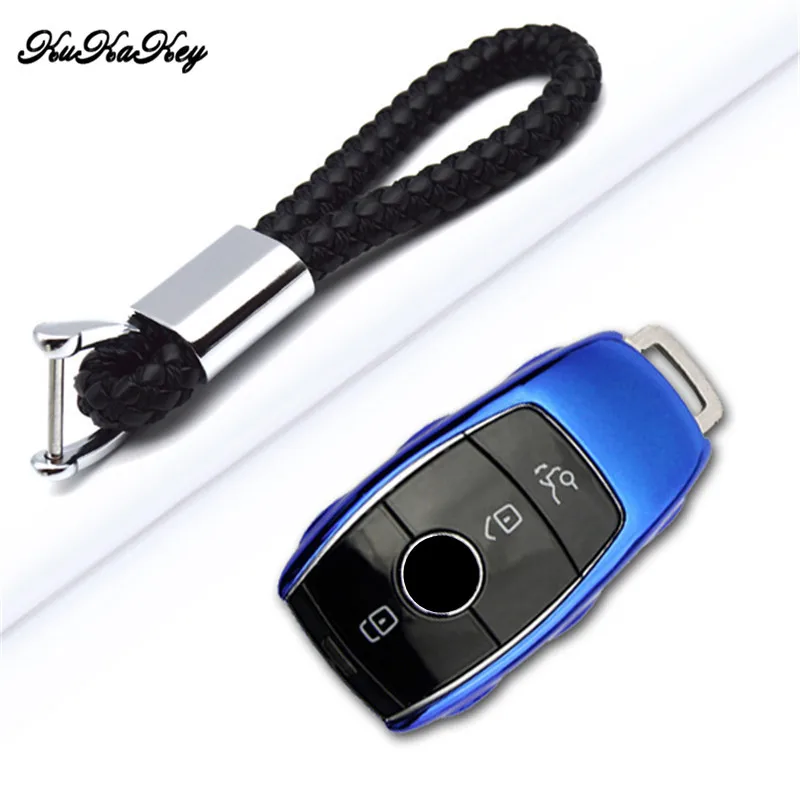 

6 Color TPU Car Key Case For Mercedes Benz E Class E200 E300 2018 E220 AMG W213 Accessories Key Cover Bag Shell Keychain Keyring