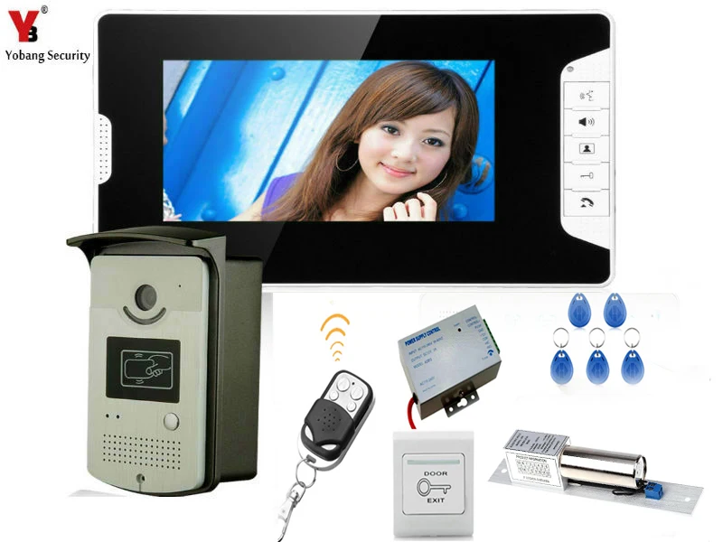 

YobangSecurity Video Intercom 7 Inch Video Door Phone Doorbell Home Security Camera Monitor System with Door Lock Remote Control