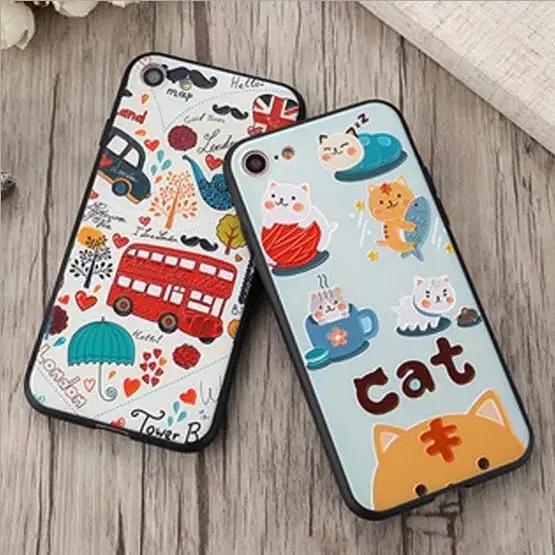 3D Carton Cat Bus Mandala Flower Soft TPU Cases Covers For Iphone Oppo Vivo Xiaomi Mobile Phone Back F1S F3 A57 |