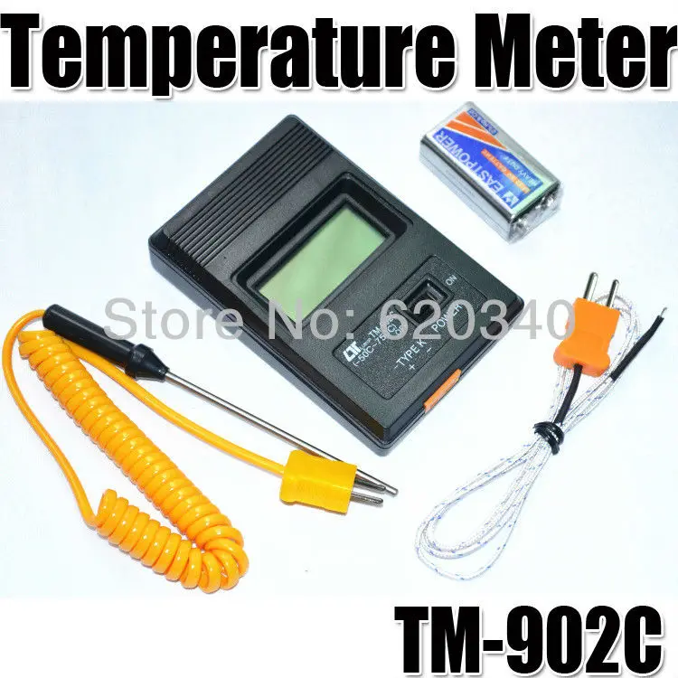 

TM-902C Digital LCD K Type Thermometer Single Input + Thermocouple Probe+free shipping