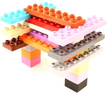 6 pçs/lote 2X8 Tijolos Finos Acessórios de Diy Tamanho Grande Blocos De Construção Em Massa Compatível Com L Brinquedos Da Marca Para crianças Presentes