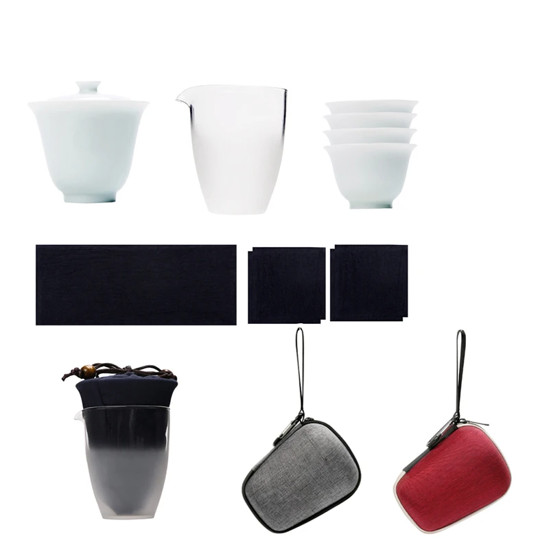 ceramic teapot kettle gaiwan teacups chinese teaware portable travel tea set with travel bag ceramic teapot kettle gaiwan teacups chinese teaware portable travel tea set with travel bag