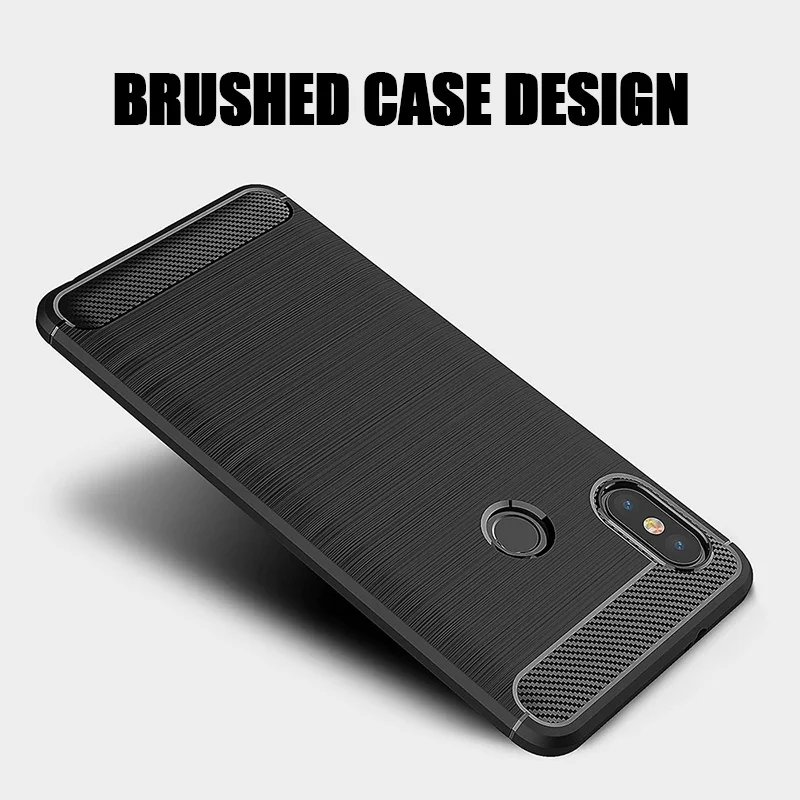 Tomkas Soft TPU Case For Xiaomi Mi 6X Case Silicone Luxury Full Cover Xiaomi Mi Max 2 Redmi 5A 5 Plus Case Brushed Carbon Fiber  (3)