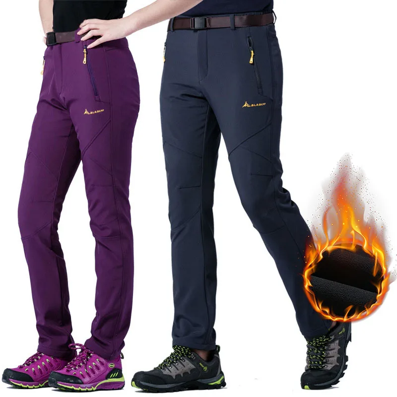

Men Women Winter Hiking Camping Trekking Fleece Pants Outdoor Waterproof Climbing skiing Softshell Thermal Trouser Big Size 6XL