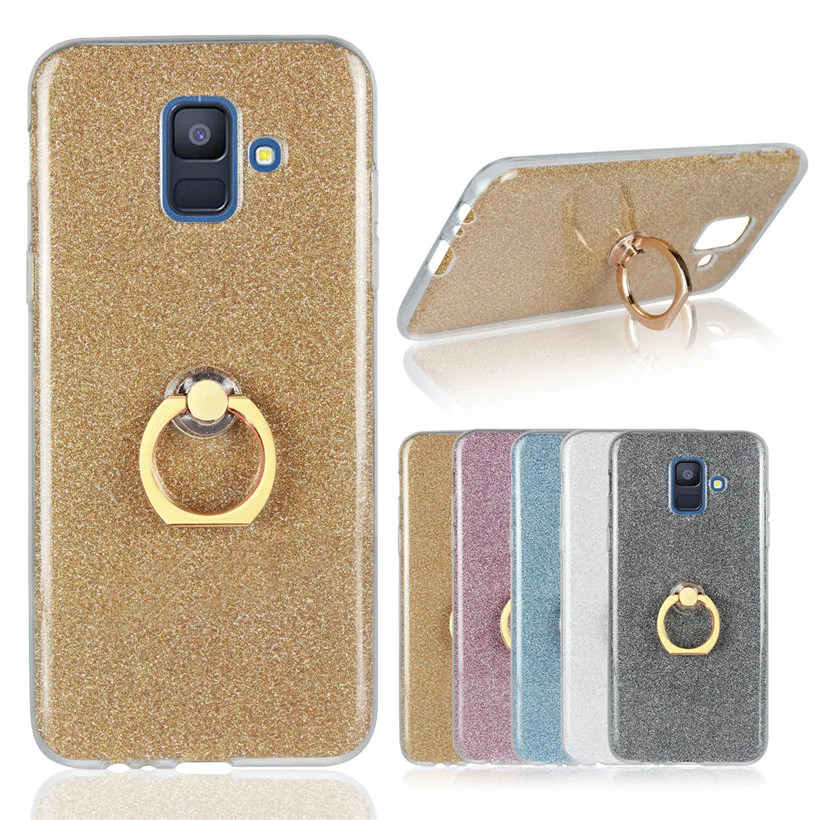 

HEMASOLY Case For Samsung Galaxy E5 E500F Case Glitter For Samsung E7 E700F Silicone Bling Finger Ring Cover