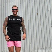 Фитнес жилет мужская упругие дышащий письмо дна рубашки Европа и соединенные Штаты рукавов шею обучение топ