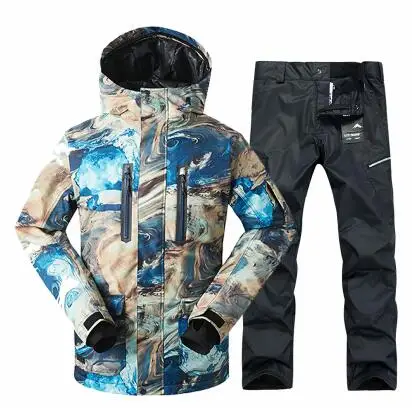 Сноуборд куртка+ Pantalones Masculina Nueva Gsou Hombres Traje de Impermeable al Aire Libre Deporte Campin - Цвет: color2