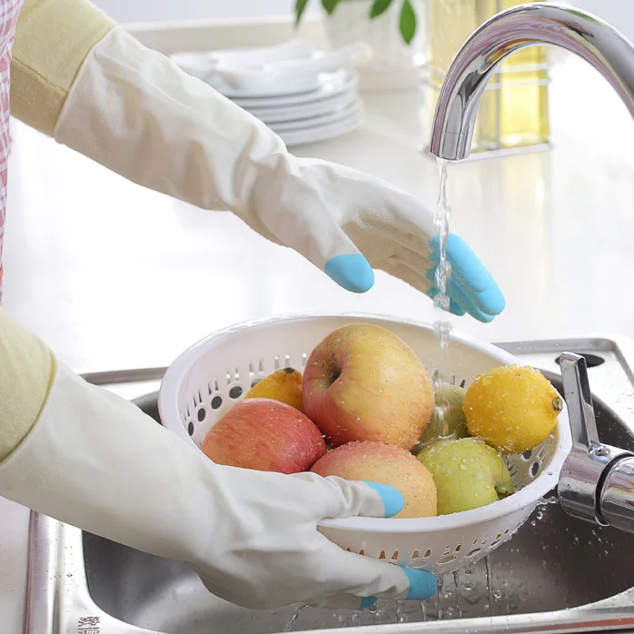 Резиновые перчатки для уборки, утолщенные бытовые латексные водонепроницаемые перчатки для мытья посуды