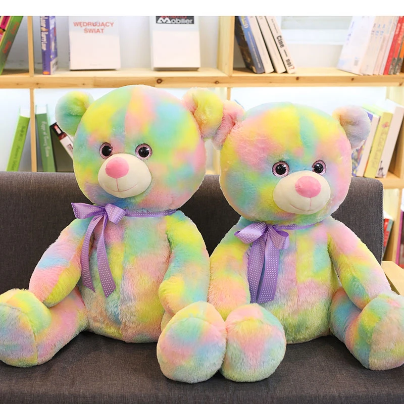 large rainbow teddy bear