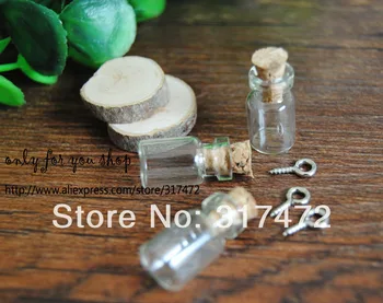 

Freeshipping!! 200pcs 18mm tall Vial pendants wish bottle cork & eye pin