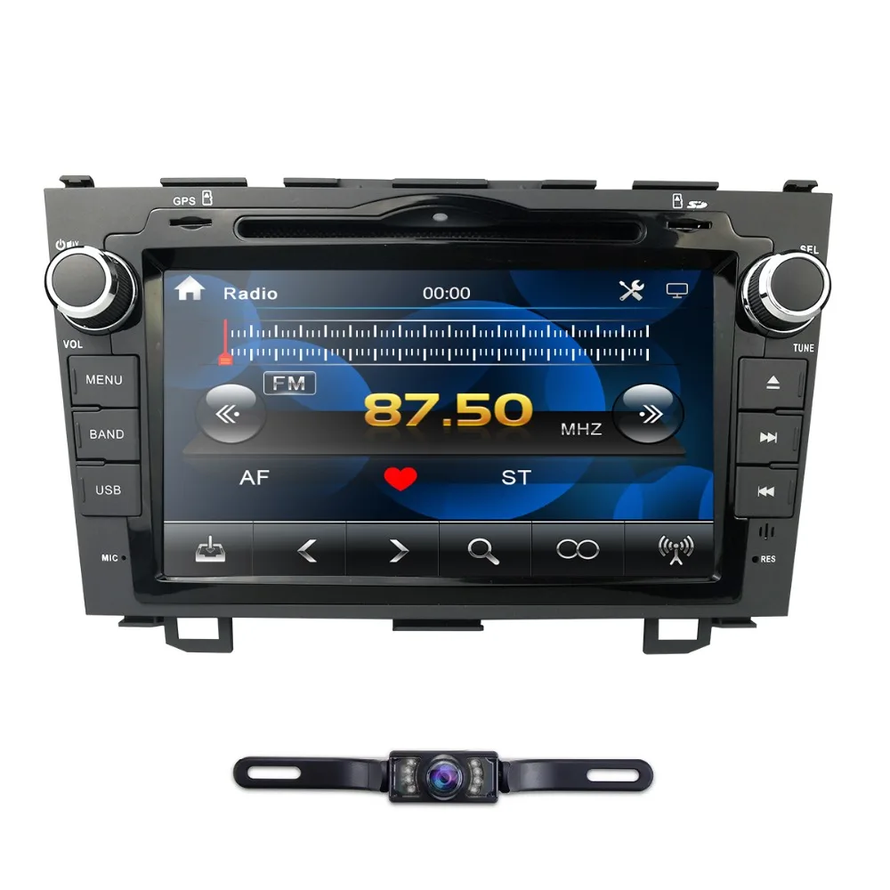 Perfect HIZPO Car DVD 8Inch Player Radio for HONDA CRV 2007-2011 GPS Navigation RDS/USB/SD/SWC/BT/Subwoofer output/DAB+ Free rear camera 1