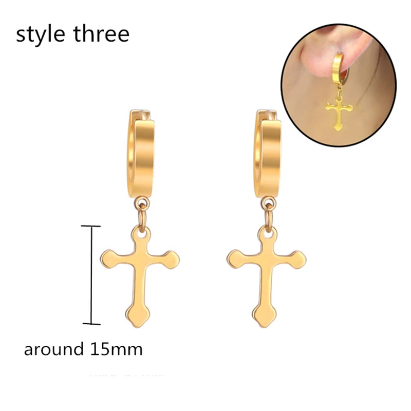 Мужские и женские модные серьги в виде креста 1 пара|mans earings jewelry|jewelry earringsfashion jewelry |