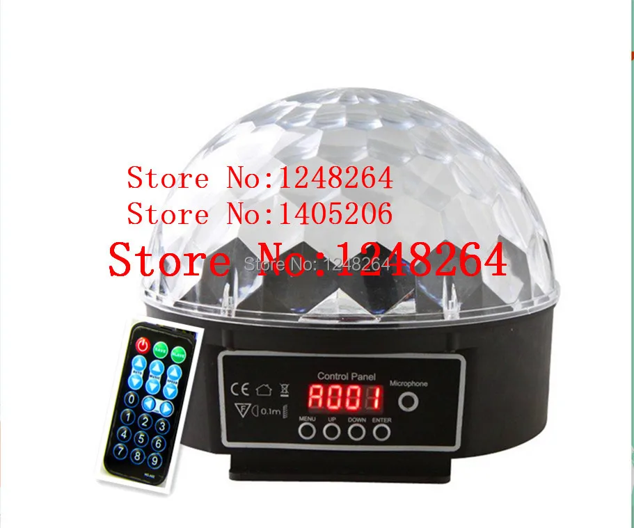 

Mini 18W LED Stage Light RGB 6 kinds of Color Crystal Magic Ball Effect Lamp DMX 512 Control Panel Disco DJ with Remote Control