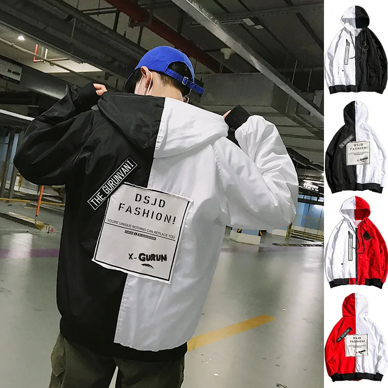 

Hooded Jackets Men specail Patchwork mens hip hop Pullover Jacket Fashion Tracksuit 2019 new arrival