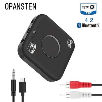 

NFC APTX HIFI Bluetooth 4.2 Receiver 3.5mm AUX/2 RCA Wireless Audio Receiver for Headphone Speaker Stereo Car Music Adapter