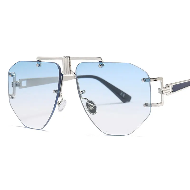 Стимпанк Ретро солнцезащитные очки без оправы для мужчин и женщин металлическая оправа Модные Оттенки UV400 Винтажные очки Oculos 46435